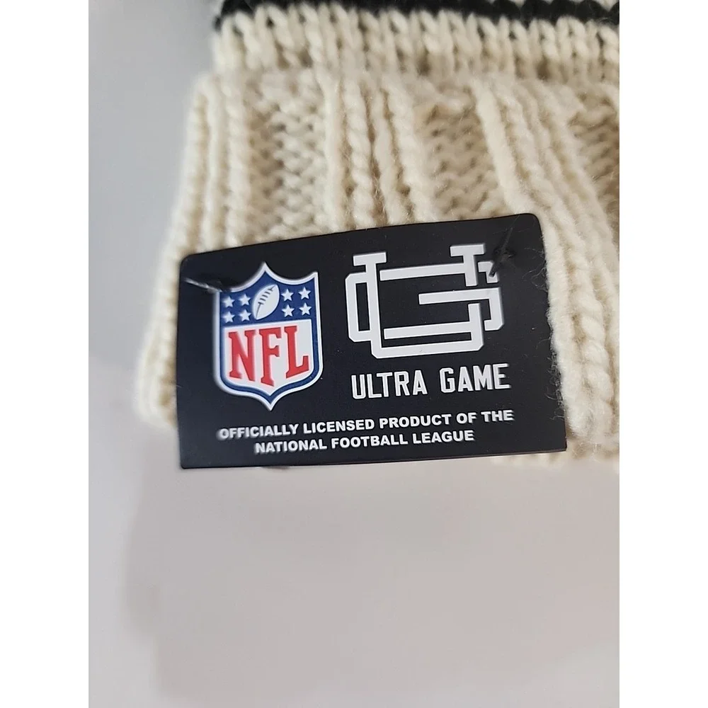 Baltimore Ravens Team Apparel Knit Beanie‎ & Gloves Set Cream NWT